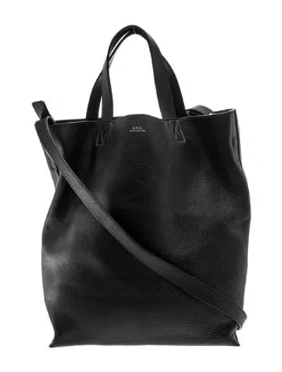 Pre-owned A.p.c. Leather Bucket Bag In Black