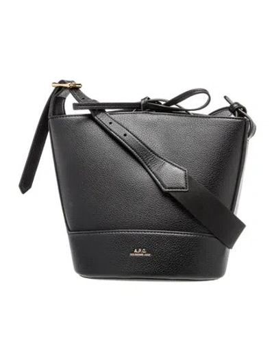Pre-owned A.p.c. Leather Bucket Bag In Black