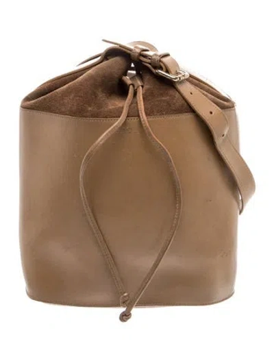 Pre-owned A.p.c. Leather Bucket Bag In Brown