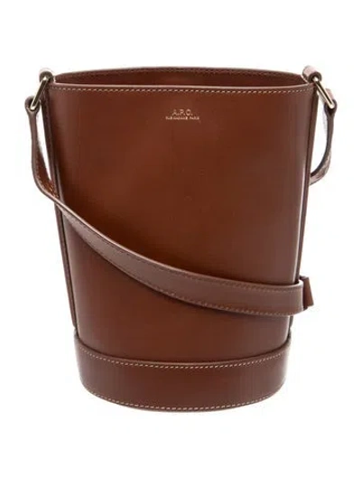 Pre-owned A.p.c. Leather Bucket Bag In Brown