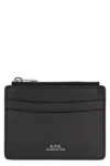 Apc A.p.c. Leather Card Holder In Black