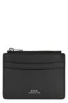Apc A.p.c. Leather Card Holder In Black