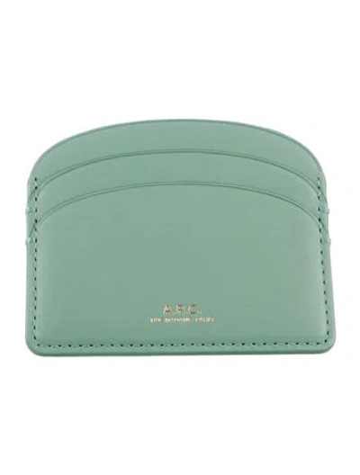 Pre-owned A.p.c. Leather Card Holder In Green