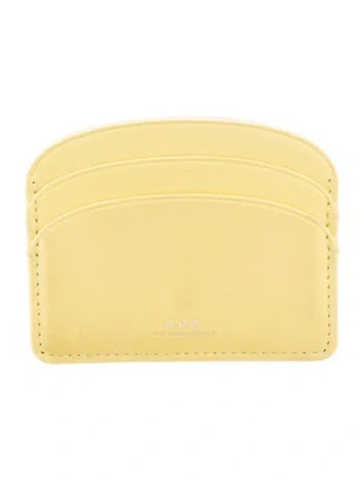Pre-owned A.p.c. Leather Card Holder In Yellow