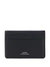 Apc Leather Cardholder In Blue