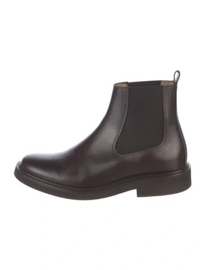 Pre-owned A.p.c. Leather Chelsea Boots In Black