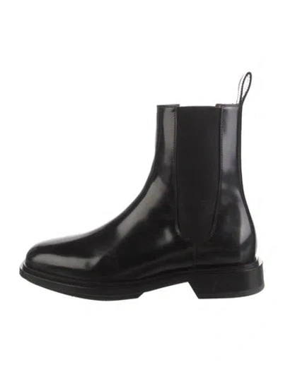 Pre-owned A.p.c. Leather Chelsea Boots In Black