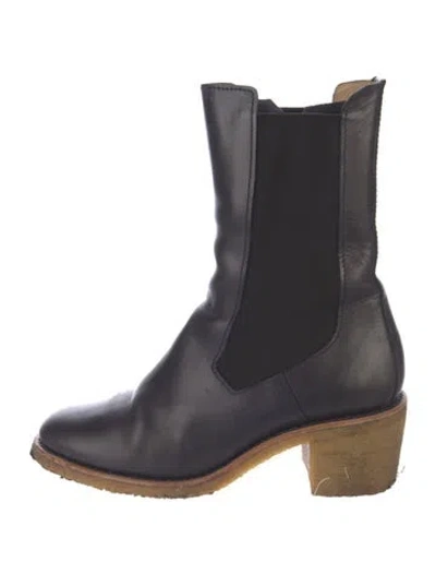 Pre-owned Apc Leather Chelsea Boots In Blue