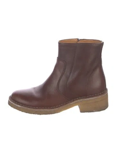 Pre-owned A.p.c. Leather Chelsea Boots In Brown