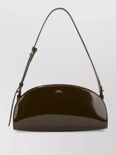 A.p.c. Leather Clutch Bag In Brown