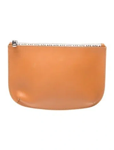 Pre-owned A.p.c. Leather Clutch In Brown