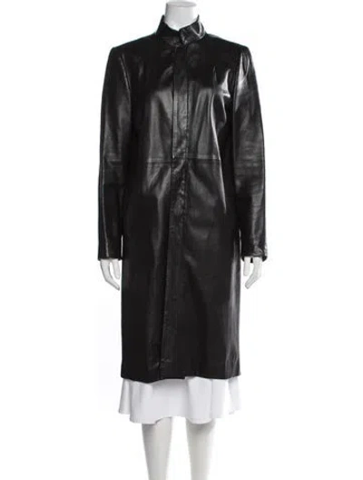 Pre-owned A.p.c. Leather Coat In Black
