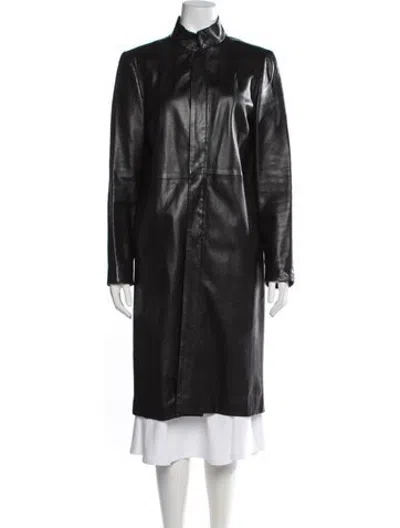 Pre-owned A.p.c. Leather Coat In Black