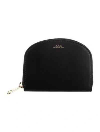 Pre-owned A.p.c. Leather Coin Pouch In Black