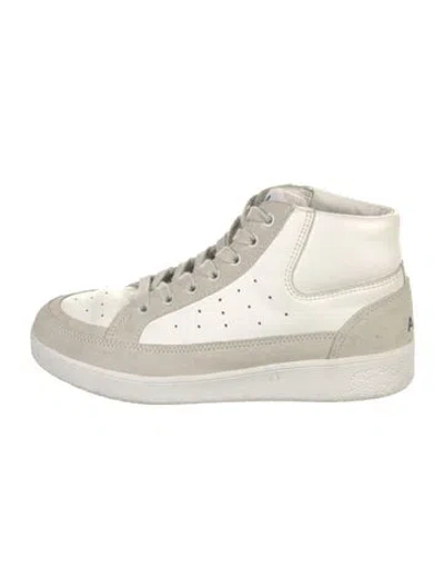 Pre-owned A.p.c. Leather Colorblock Pattern Sneakers In White