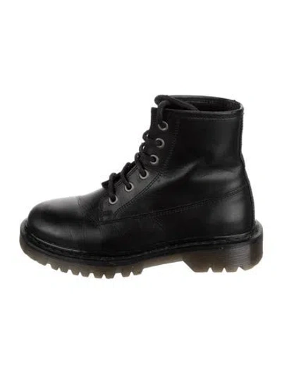 Pre-owned Apc Leather Combat Boots In Black