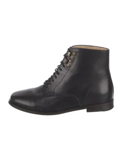 Pre-owned Apc Leather Combat Boots In Black