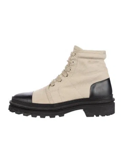 Pre-owned A.p.c. Leather Combat Boots In Black/neutrals