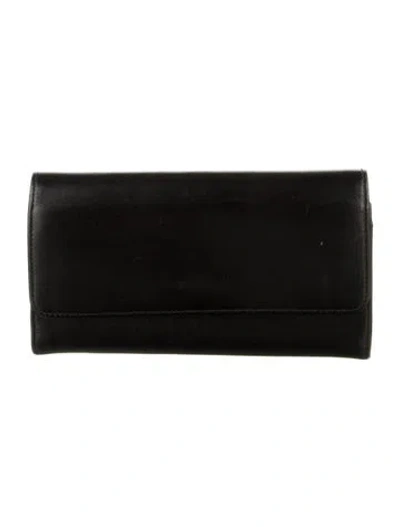 Pre-owned A.p.c. Leather Continental Wallet In Black