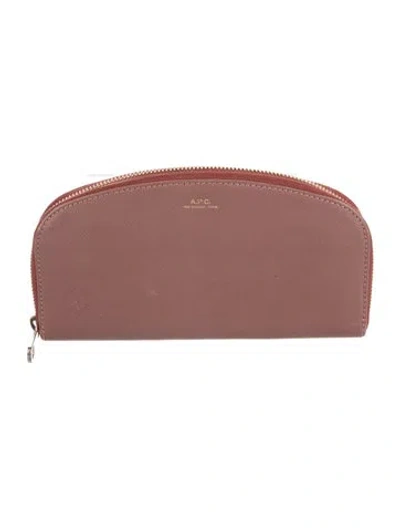 Pre-owned Apc Leather Continental Wallet In Pink