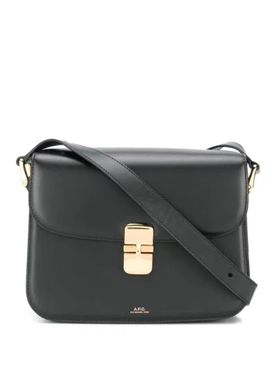 Apc A.p.c. Leather Cross Body Bag In Gray