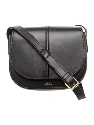 Pre-owned A.p.c. Leather Crossbody Bag In Black
