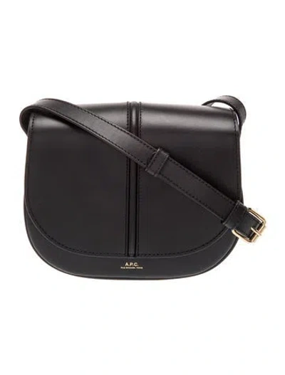 Pre-owned A.p.c. Leather Crossbody Bag In Black