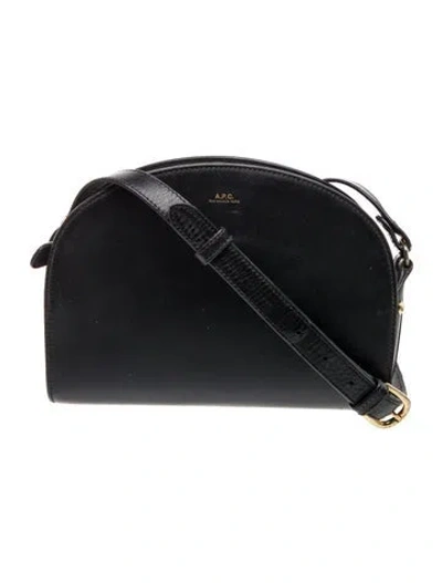 Pre-owned A.p.c. Leather Crossbody Bag In Black