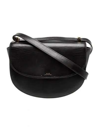 Pre-owned A.p.c. Leather Crossbody Bag In Black