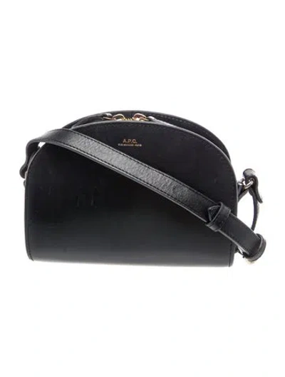 Pre-owned A.p.c. Leather Crossbody Bag In Black