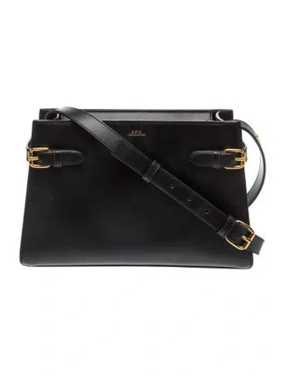 Pre-owned A.p.c. Leather Crossbody Bag In Black