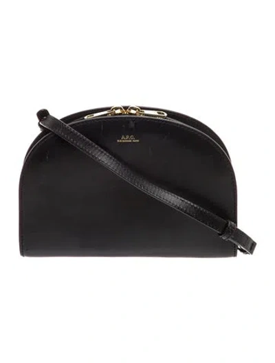 Pre-owned A.p.c. Leather Crossbody Bag In Black