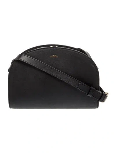 Pre-owned A.p.c. Leather Crossbody Bag In Black