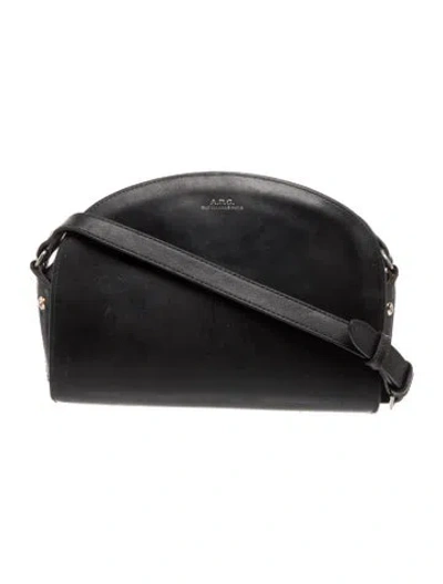 Pre-owned A.p.c. Leather Crossbody Bag In Black