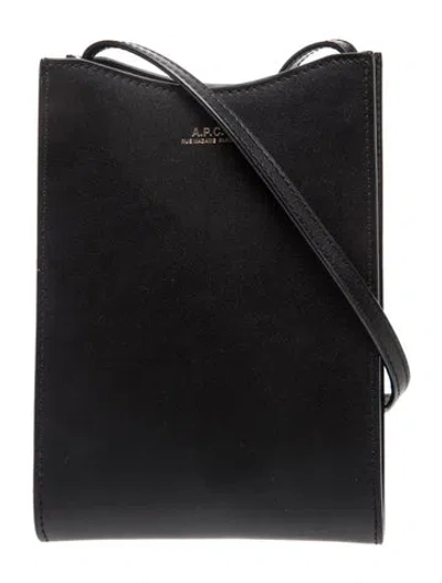 Pre-owned A.p.c. Leather Crossbody Bag In Black