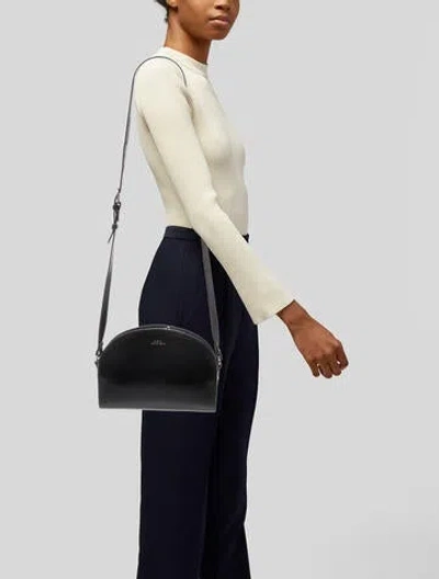 Pre-owned A.p.c. Leather Crossbody Bag In Black