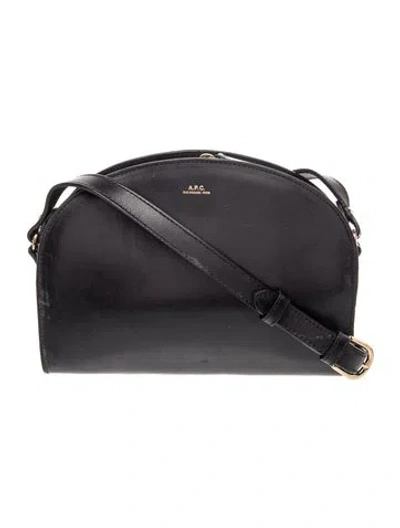 Pre-owned A.p.c. Leather Crossbody Bag In Black