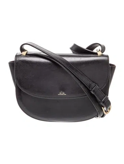 Pre-owned A.p.c. Leather Crossbody Bag In Black