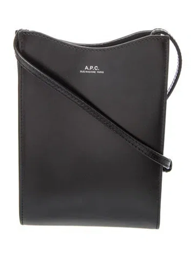 Pre-owned A.p.c. Leather Crossbody Bag In Black
