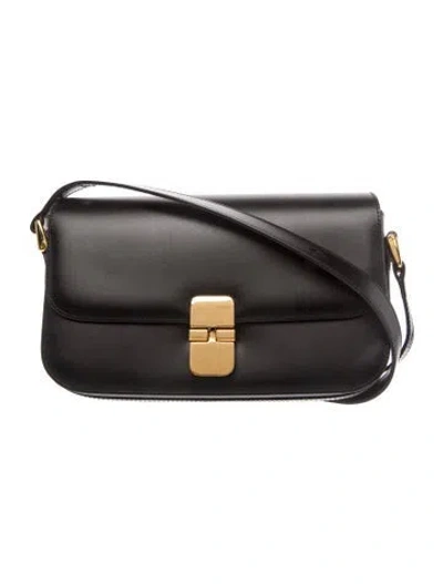 Pre-owned A.p.c. Leather Crossbody Bag In Black
