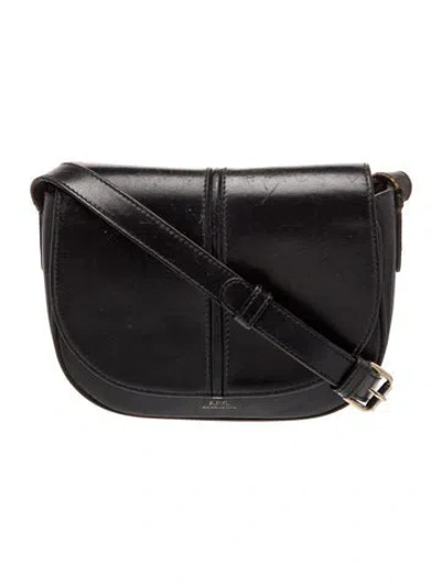 Pre-owned A.p.c. Leather Crossbody Bag In Black