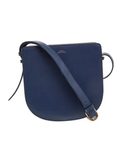 Pre-owned A.p.c. Leather Crossbody Bag In Blue
