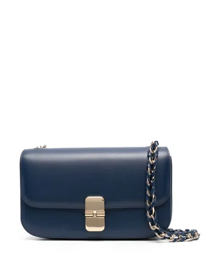 Apc Leather Crossbody Bag In Blue