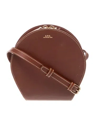 Pre-owned A.p.c. Leather Crossbody Bag In Brown