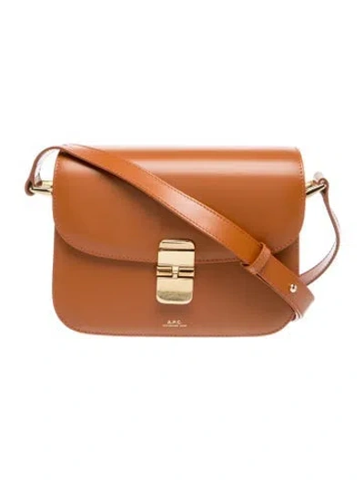 Pre-owned A.p.c. Leather Crossbody Bag In Brown