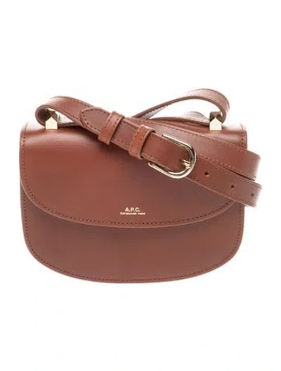 Pre-owned A.p.c. Leather Crossbody Bag In Brown
