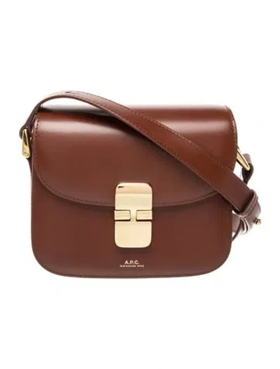Pre-owned A.p.c. Leather Crossbody Bag In Brown