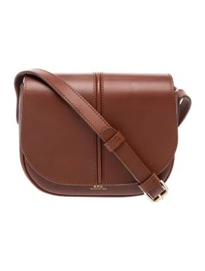 Pre-owned A.p.c. Leather Crossbody Bag In Brown