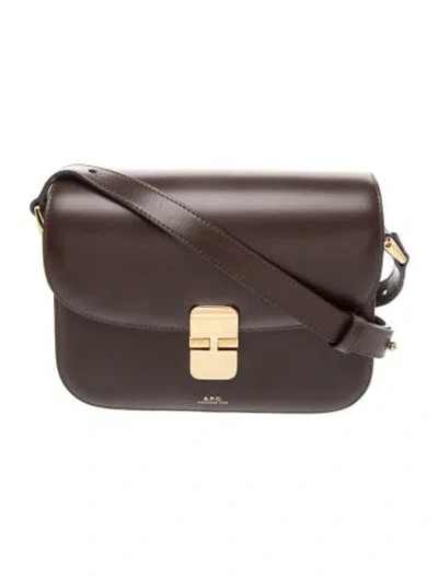 Pre-owned A.p.c. Leather Crossbody Bag In Brown