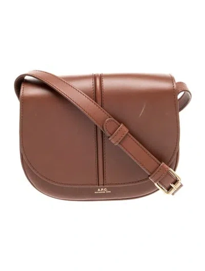 Pre-owned A.p.c. Leather Crossbody Bag In Brown